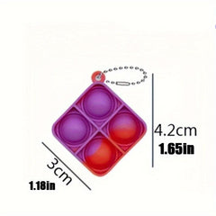 50pcs Mini Pop Push Fidget Toy Keychain Anti Anxiety Stress Relief Hand Toy