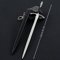 Medieval Sword Model for Game and Film, Handicraft Decoration Pendant