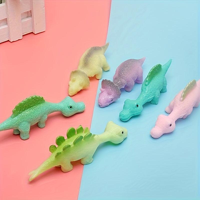 10pcs Ejection Dinosaur Finger Toy Soft Glue Tpr Gift