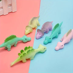 10pcs Ejection Dinosaur Finger Toy Soft Glue Tpr Gift
