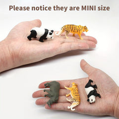 Mini Safari Animal Figures Toy 12PCS Plastic Tiny Forest Jungle Zoo Animals