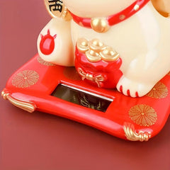 Solar Waving Cat Lucky Cat Ornament Home Car Decor