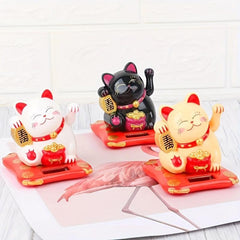 Solar Waving Cat Lucky Cat Ornament Home Car Decor