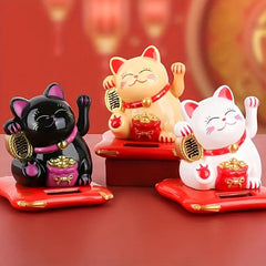 Solar Waving Cat Lucky Cat Ornament Home Car Decor