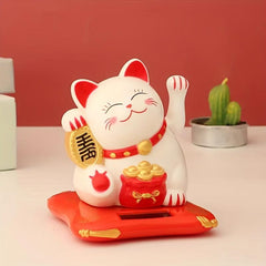 Solar Waving Cat Lucky Cat Ornament Home Car Decor