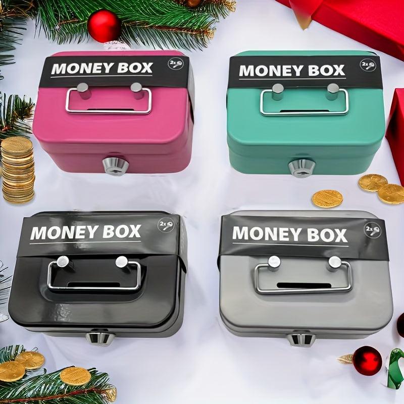 Kids Piggy Bank With Key Storage Box Coin Box