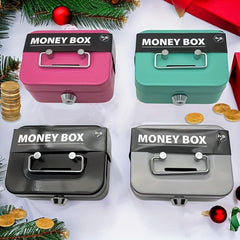 Kids Piggy Bank With Key Storage Box Coin Box
