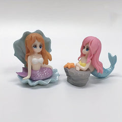 4pcs Mermaid Figurines Collectible Toys PVC Car Ornaments Dolls Plant Micro land