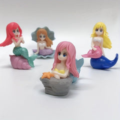 4pcs Mermaid Figurines Collectible Toys PVC Car Ornaments Dolls Plant Micro land