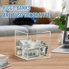 Clear Acrylic Piggy Bank for Adults