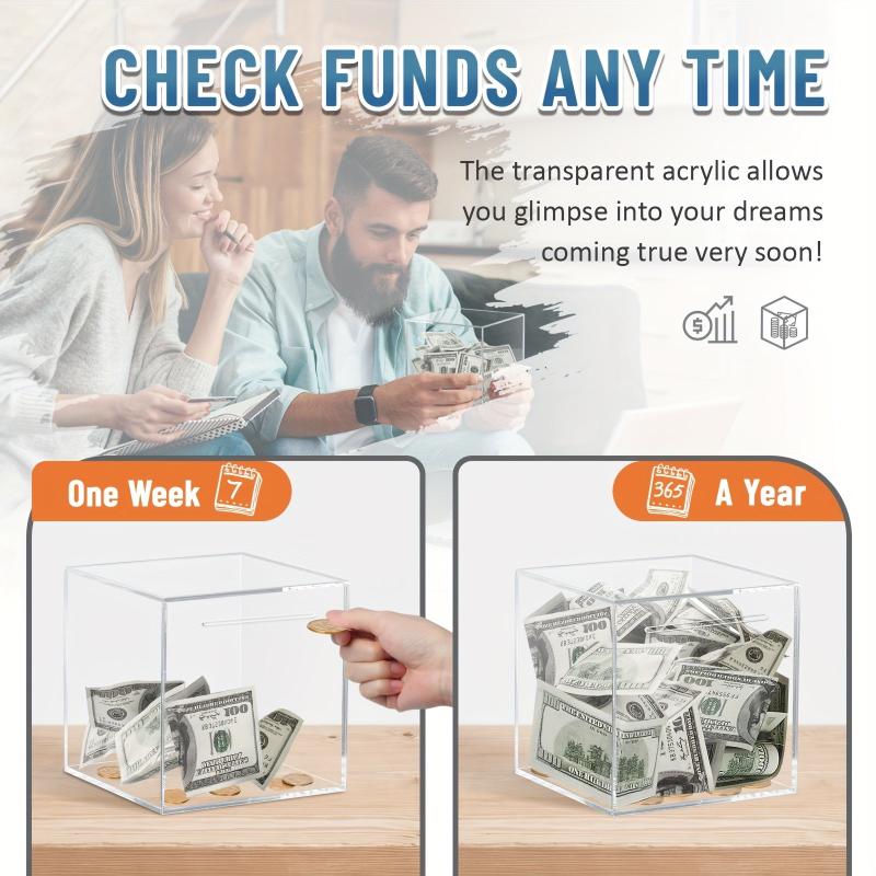 Clear Acrylic Piggy Bank for Adults
