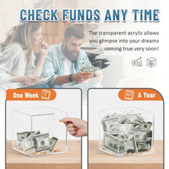 Clear Acrylic Piggy Bank for Adults