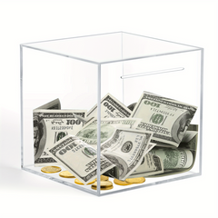 Clear Acrylic Piggy Bank for Adults