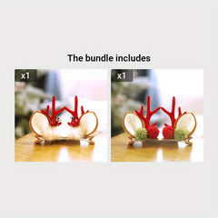 2pcs Pair Christmas Hair Clips Reindeer Antlers Hair Pins Xmas Party