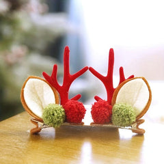 2pcs Pair Christmas Hair Clips Reindeer Antlers Hair Pins Xmas Party