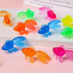 10Pcs Multicolor Rubber Goldfish Bath Toy Water Play Games Toys