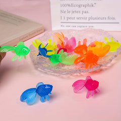 10Pcs Multicolor Rubber Goldfish Bath Toy Water Play Games Toys