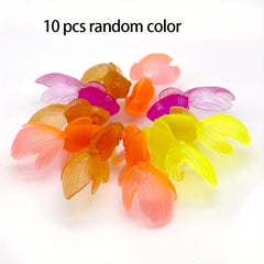 10Pcs Multicolor Rubber Goldfish Bath Toy Water Play Games Toys