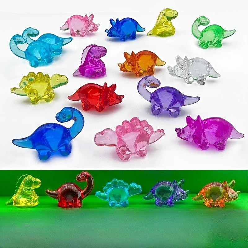 12pcs Acrylic Dinosaur Toy DIY Gem Toys Colorful Animal Decoration