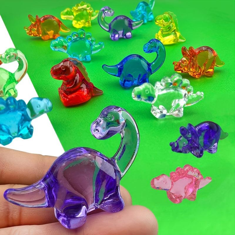 12pcs Acrylic Dinosaur Toy DIY Gem Toys Colorful Animal Decoration
