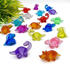 12pcs Acrylic Dinosaur Toy DIY Gem Toys Colorful Animal Decoration