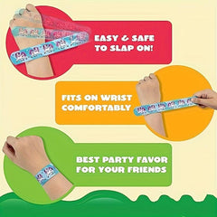 10pcs Slap Bracelet Kids Bulk Wristband Animals Print Easter Party Favors