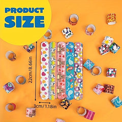 10pcs Slap Bracelet Kids Bulk Wristband Animals Print Easter Party Favors