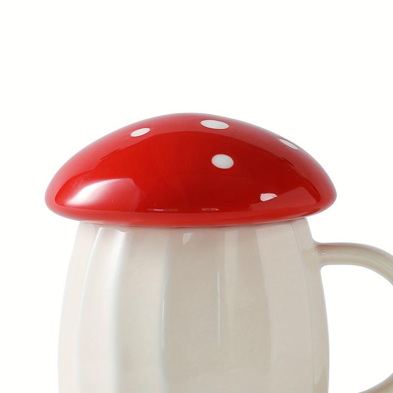 Creative Mushroom Cup Mug With Lid Coffee Cup Drinking Water Ceramic Cup