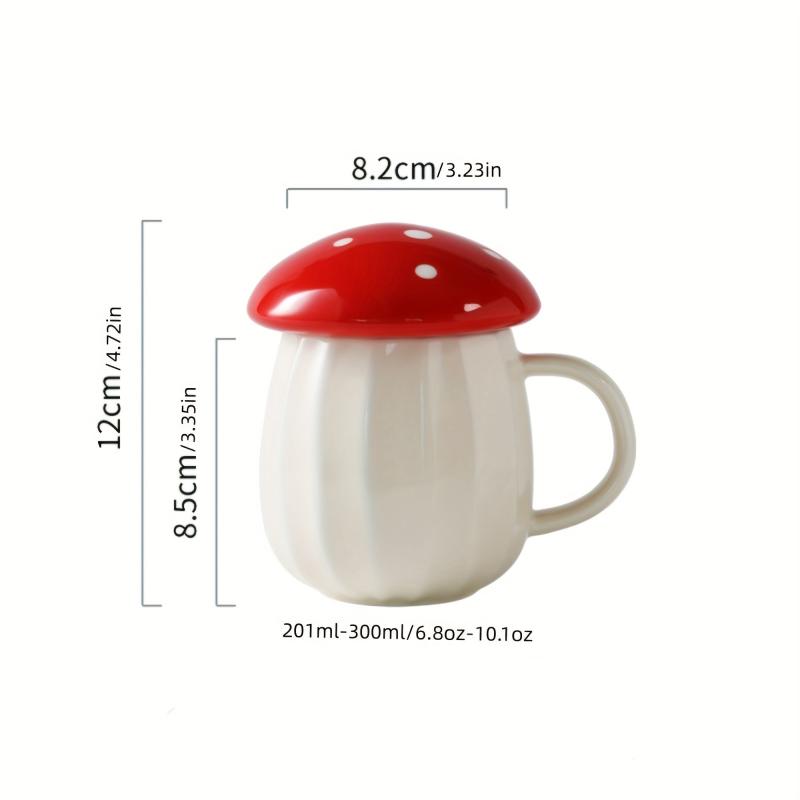 Creative Mushroom Cup Mug With Lid Coffee Cup Drinking Water Ceramic Cup