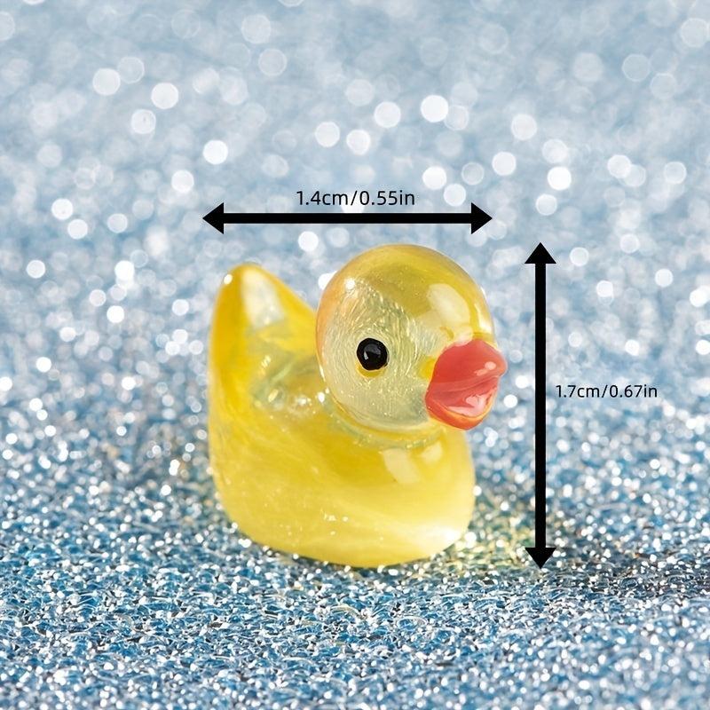 12pcs Luminous Duck Cartoon Doll Micro Landscape Resin Creative Toy