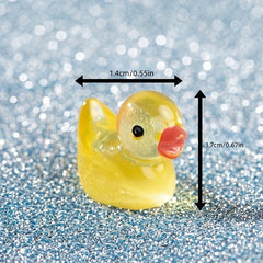12pcs Luminous Duck Cartoon Doll Micro Landscape Resin Creative Toy
