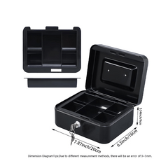 Medium Cash Box With Money Tray Small Safe Lock Box With Key Cash Drawer