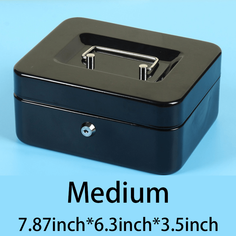 Medium Cash Box With Money Tray Small Safe Lock Box With Key Cash Drawer