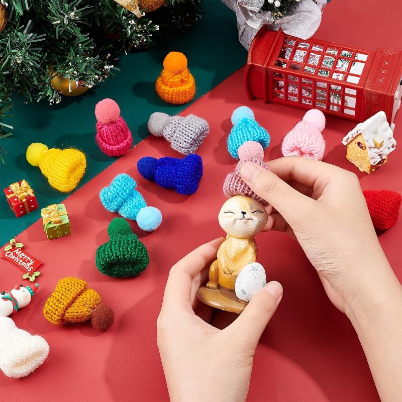 10pcs Finger Knitting Hat Decorations Craft Art Jewelry Making