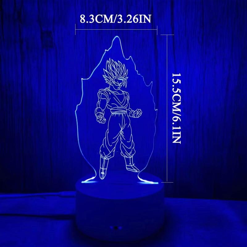 3D Saiyan Figure Night Light for Kids - Perfect Gift for Birthdays & Christmas