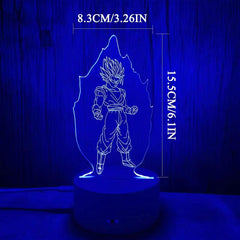 3D Saiyan Figure Night Light for Kids - Perfect Gift for Birthdays & Christmas