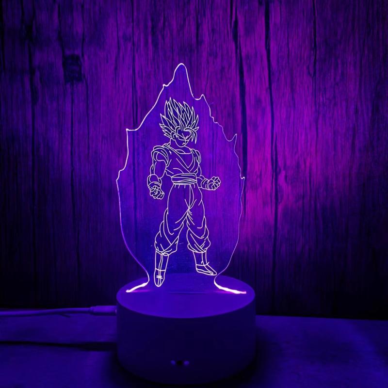 3D Saiyan Figure Night Light for Kids - Perfect Gift for Birthdays & Christmas