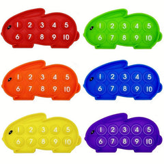 6pcs Easter Bunny Ten Frame Math Pop Fidget Toys for Kids