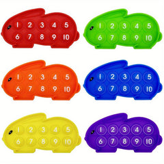 6pcs Easter Bunny Ten Frame Math Pop Fidget Toys for Kids