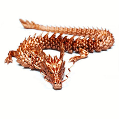 Handcrafted Red Copper 3D Dragon Toy God Dragon Joint Movable Ornament