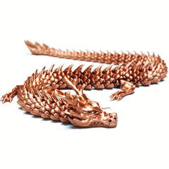 Handcrafted Red Copper 3D Dragon Toy God Dragon Joint Movable Ornament