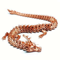 Handcrafted Red Copper 3D Dragon Toy God Dragon Joint Movable Ornament