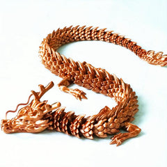 Handcrafted Red Copper 3D Dragon Toy God Dragon Joint Movable Ornament