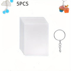 5pcs Blank Heat Shrink Sheets Kit with Shrink Keys Punch for DIY Ornaments