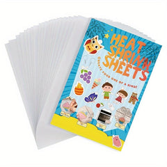 5pcs Blank Heat Shrink Sheets Kit with Shrink Keys Punch for DIY Ornaments