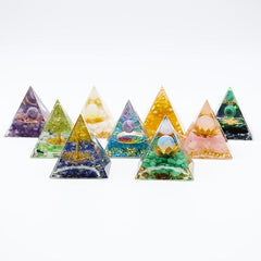 Orgone Pyramid & Amethyst Crystal Ball Set for Positive Energy