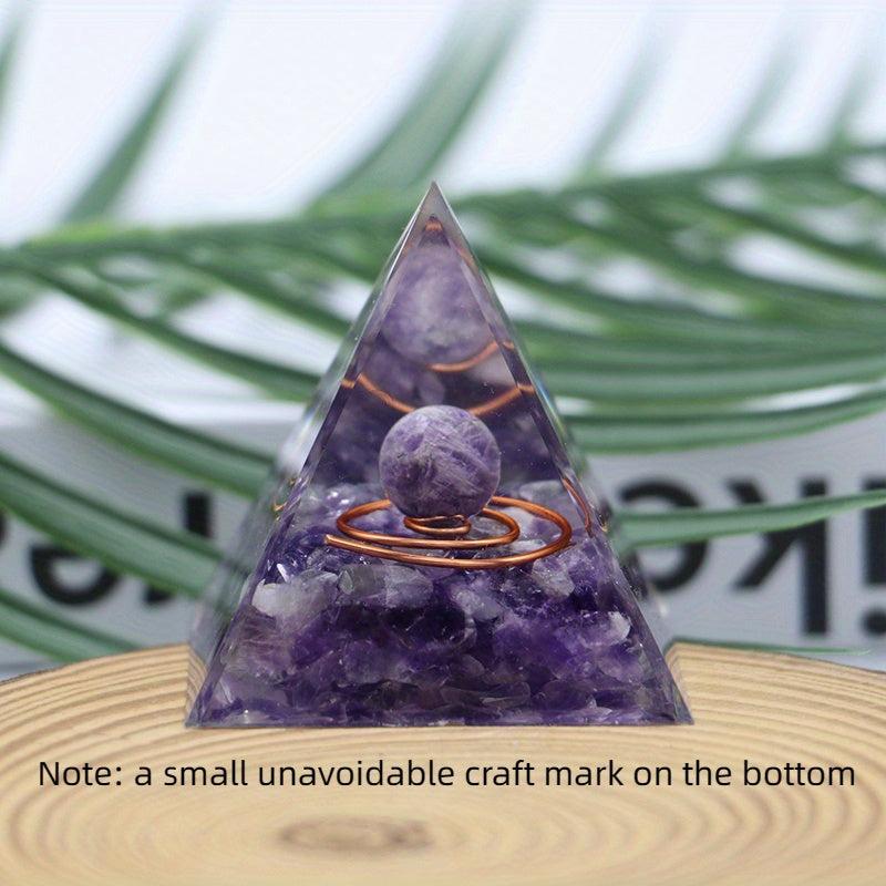 Orgone Pyramid & Amethyst Crystal Ball Set for Positive Energy