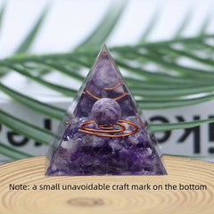 Orgone Pyramid & Amethyst Crystal Ball Set for Positive Energy