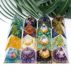 Orgone Pyramid & Amethyst Crystal Ball Set for Positive Energy