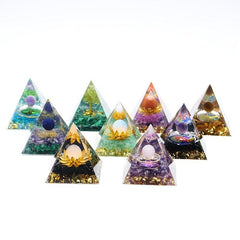 Orgone Pyramid & Amethyst Crystal Ball Set for Positive Energy